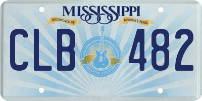 MS license plate CLB482
