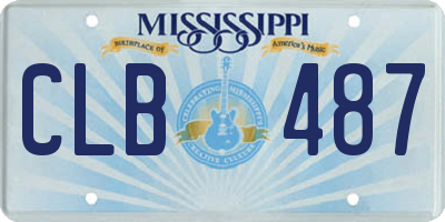 MS license plate CLB487