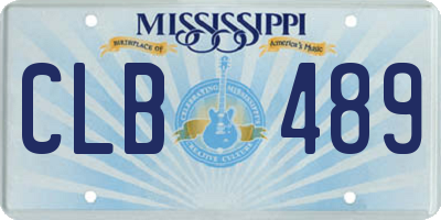 MS license plate CLB489