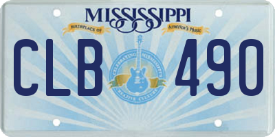 MS license plate CLB490