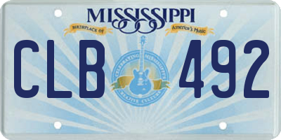 MS license plate CLB492