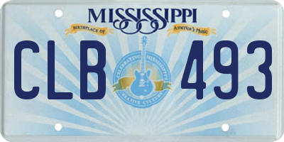 MS license plate CLB493