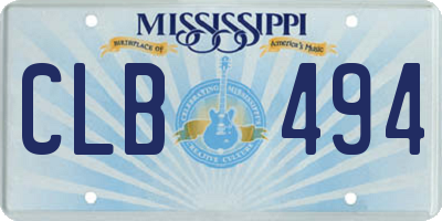 MS license plate CLB494