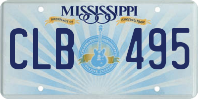 MS license plate CLB495