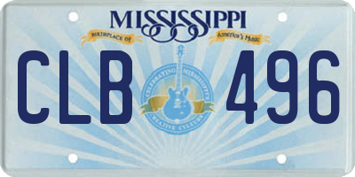 MS license plate CLB496