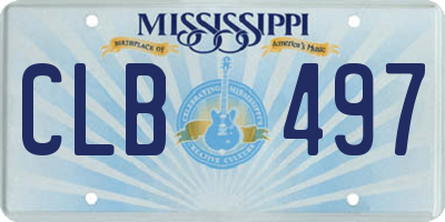 MS license plate CLB497