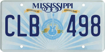 MS license plate CLB498