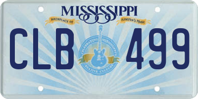 MS license plate CLB499