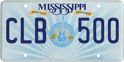 MS license plate CLB500