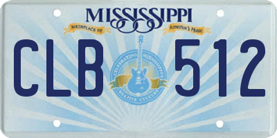 MS license plate CLB512