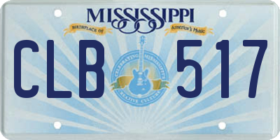 MS license plate CLB517