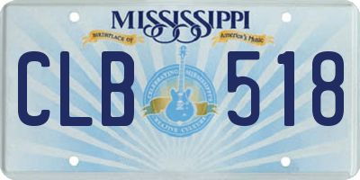 MS license plate CLB518