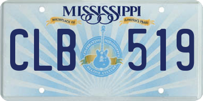 MS license plate CLB519