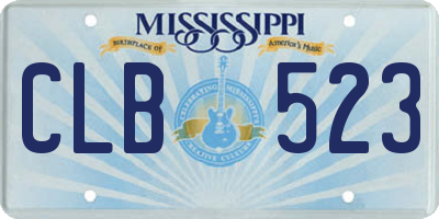 MS license plate CLB523