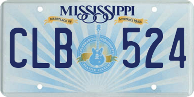 MS license plate CLB524