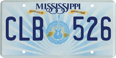 MS license plate CLB526