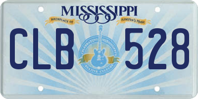 MS license plate CLB528