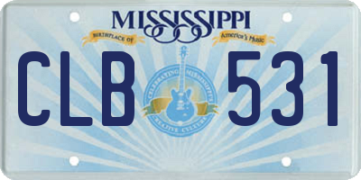 MS license plate CLB531