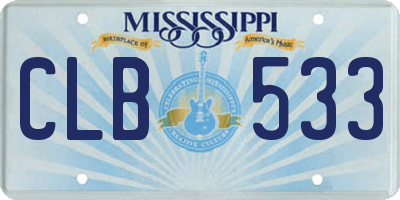 MS license plate CLB533
