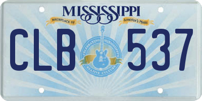 MS license plate CLB537