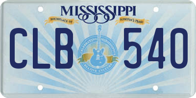 MS license plate CLB540
