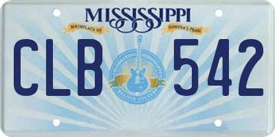 MS license plate CLB542