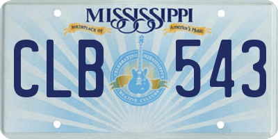 MS license plate CLB543