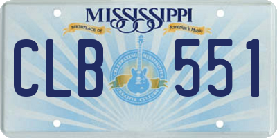 MS license plate CLB551