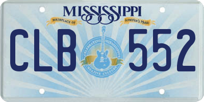 MS license plate CLB552