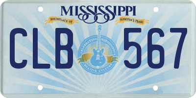 MS license plate CLB567