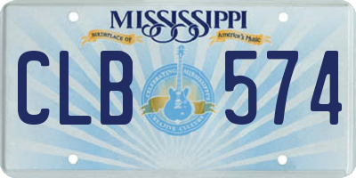 MS license plate CLB574