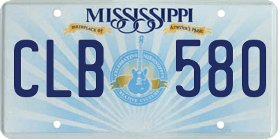 MS license plate CLB580