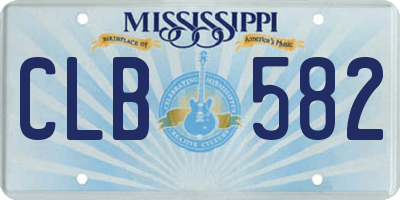MS license plate CLB582