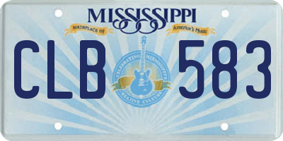 MS license plate CLB583