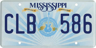 MS license plate CLB586