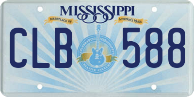 MS license plate CLB588