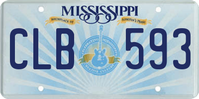 MS license plate CLB593