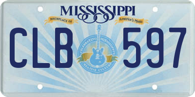MS license plate CLB597