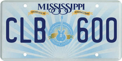 MS license plate CLB600