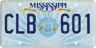 MS license plate CLB601