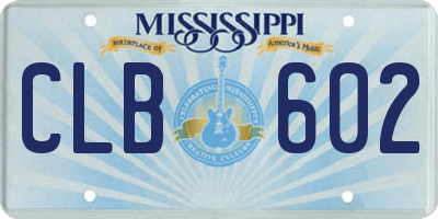 MS license plate CLB602