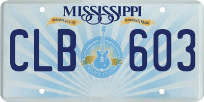 MS license plate CLB603