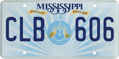 MS license plate CLB606