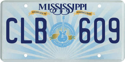 MS license plate CLB609