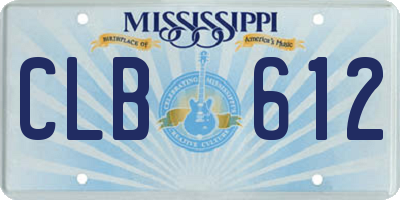 MS license plate CLB612