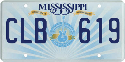 MS license plate CLB619