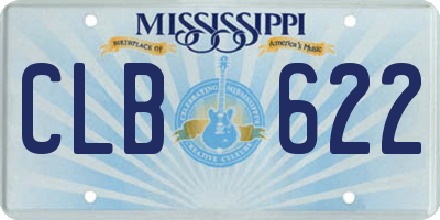 MS license plate CLB622