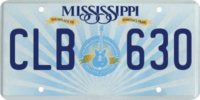 MS license plate CLB630