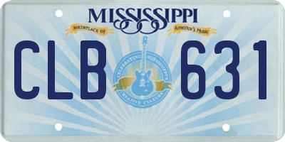 MS license plate CLB631