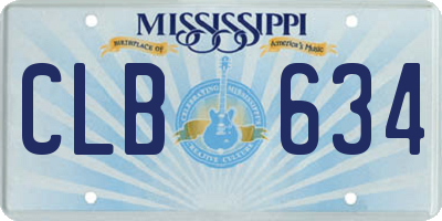 MS license plate CLB634